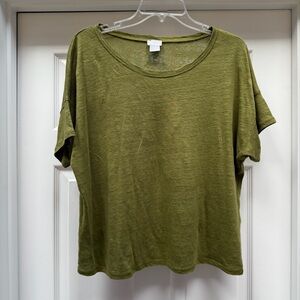 Chico's Moss Green Short Sleeve Top